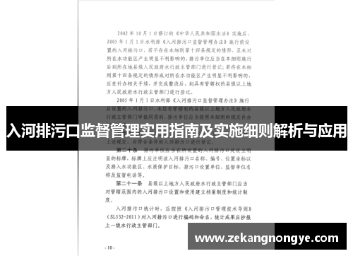 入河排污口监督管理实用指南及实施细则解析与应用